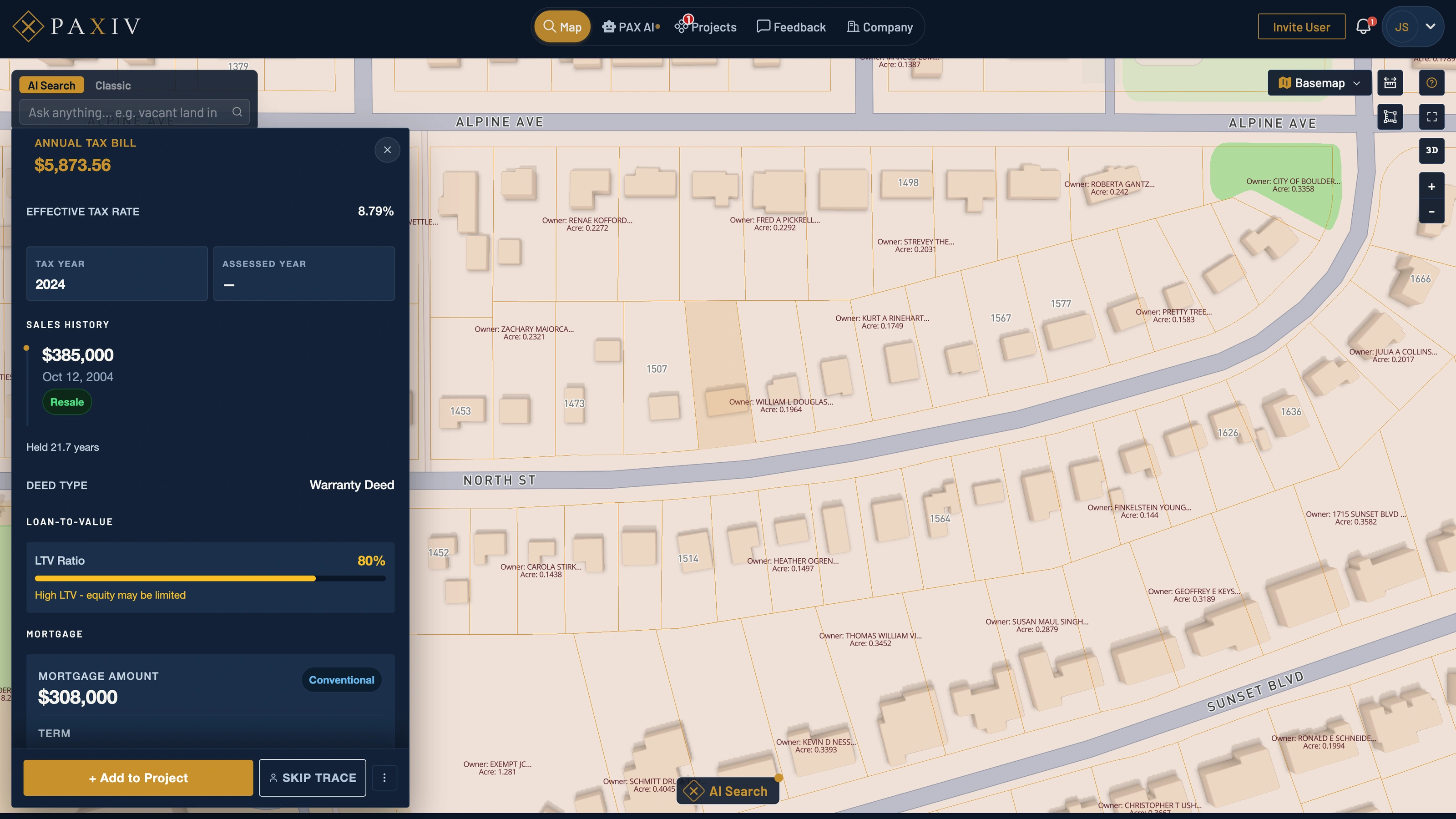 Owner, tax, and mortgage intelligence in Paxiv